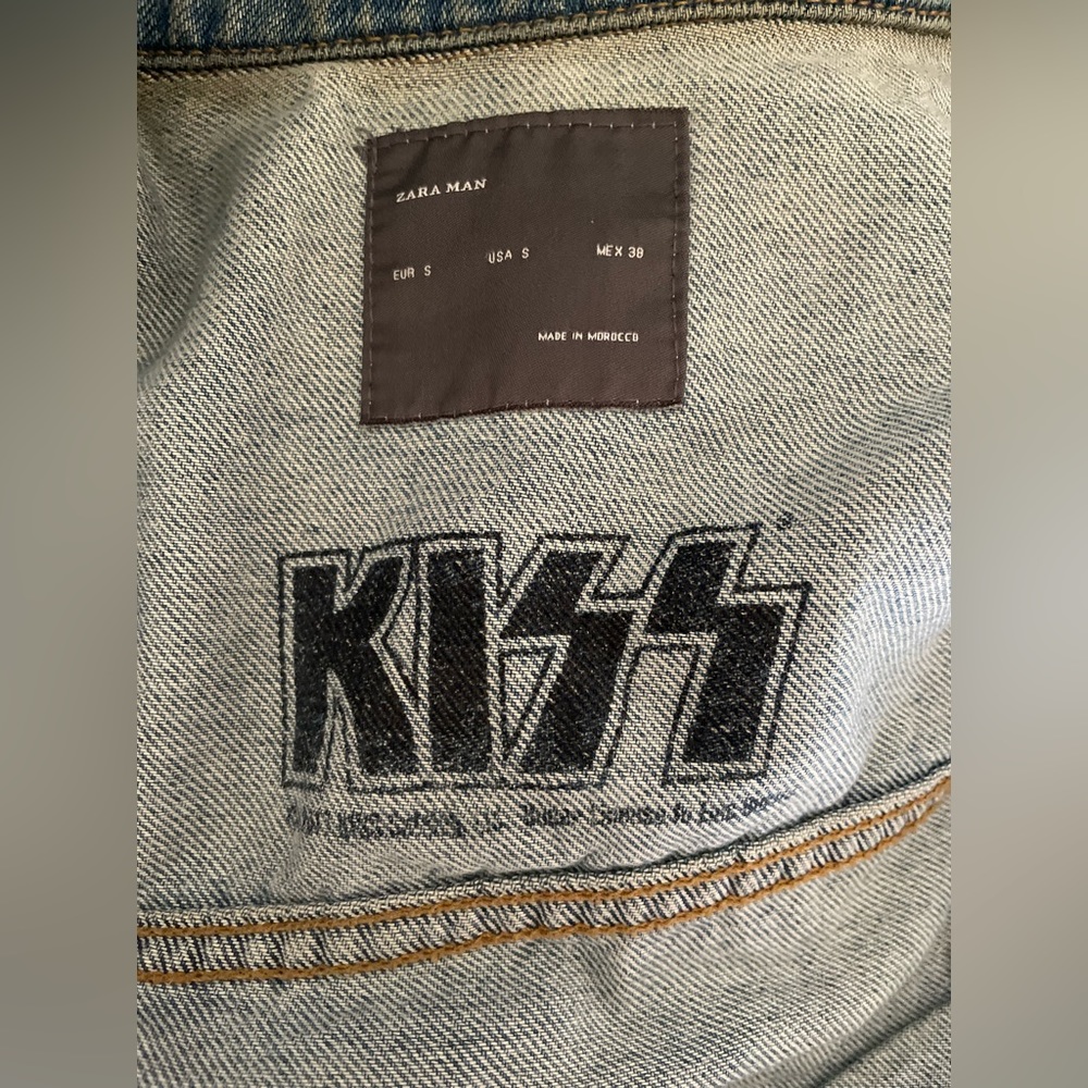 Zara Man oversize Kiss jean jacket.